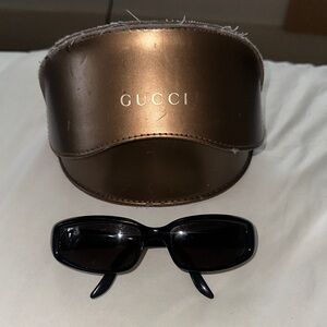 Gucci Black Sunglasses with Brown Case